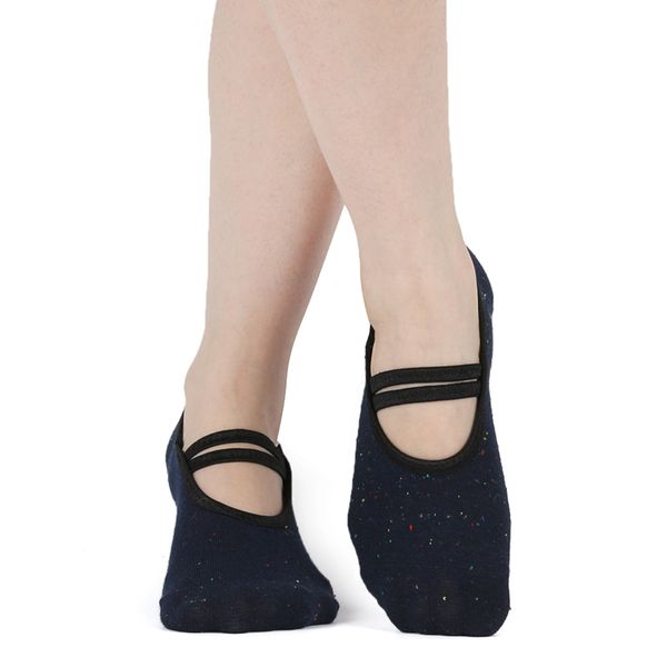 

women sports socks for quick-dry yoga pilates dance gym fitness barre non slip skid-proof grips ballet calcetines medias sock, Black