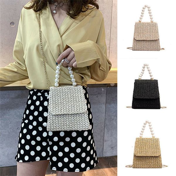 

noenname  women summer straw ladies straw rattan shoulder handbag fluffy cross body bag