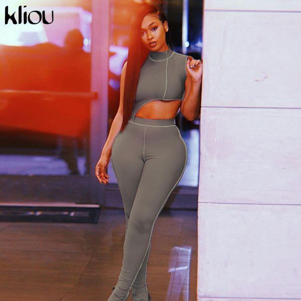 

elastic hight fitness tracksuit two piece set women asymmetry outfit turtleneck fashion crop pants streetwear clothes s-l, White