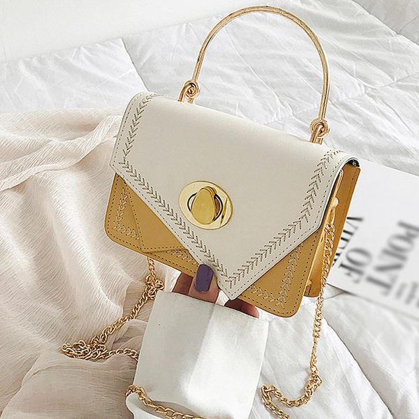 

20 fashion women contrast color buckle shoulder bag crossbody bags for women ladies messenger bag