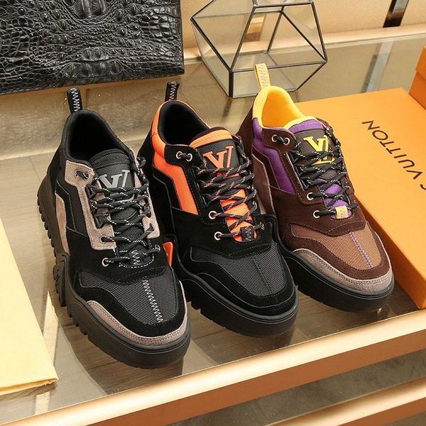 

new luxury mens shoes hiking sneaker breathable chaussures pour hommes sports fashion shoes mens footwears lace -up luxury zapatos de hombre, Black