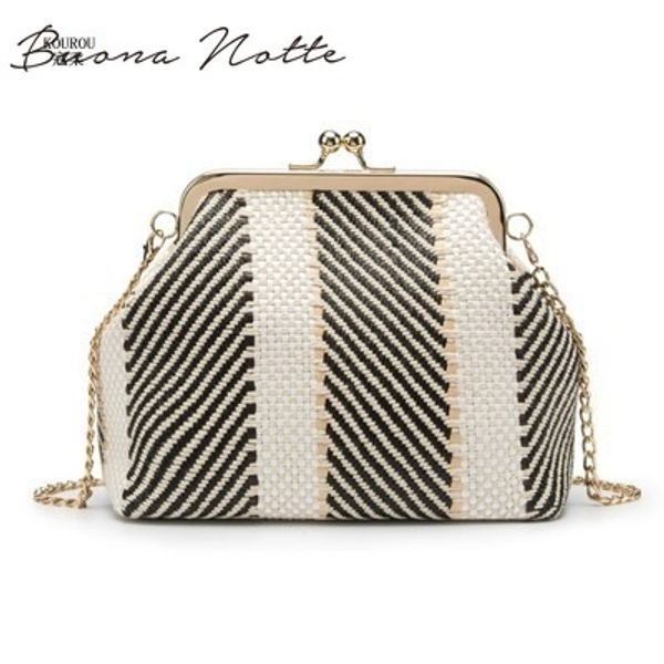 

classic vintage fashion kiss lock shell bags bag women chain shoulder crossbody bag women's handbags beach travel canvas