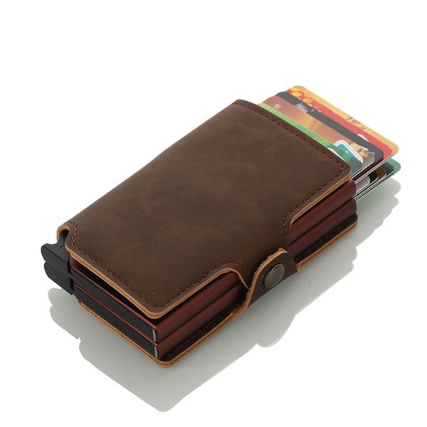 

designer wallet dual manual pop up business card holder rfid minimalist wallet drop shipping high quality, Red;black