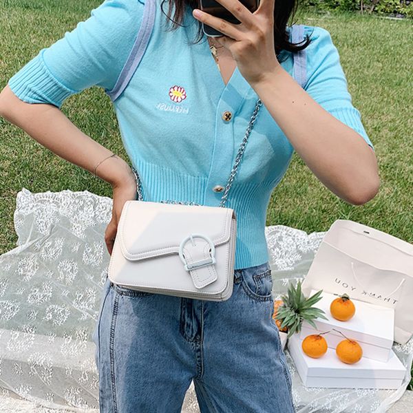 

fashion solid color crossbody bags for women 2020 new quality pu leather women shoulder messenger bags chain handbags and purses