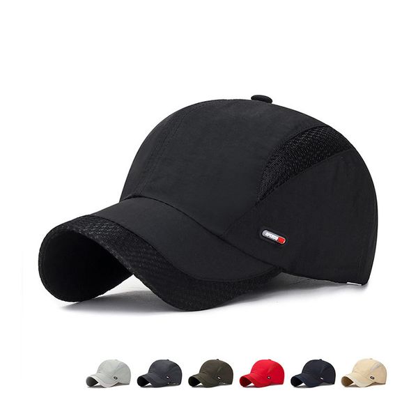

2020 summer new mens outdoor sport sunscreen baseball hat running visor cap breathable quick dry mesh caps gorras chapeu, Blue;gray
