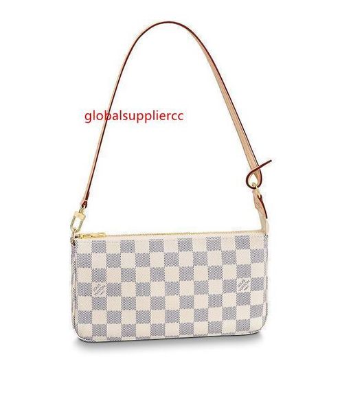 

n41207 pochette accessoires women real leather long wallet chain wallets compact purse clutches evening key card holders