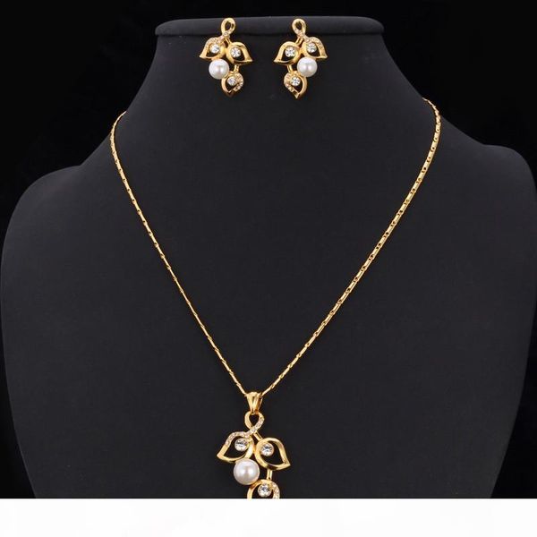

18k real gold plated gorgeous jewelry set new design tree leaf necklace earrings rhinestone women [factory wholesale y3074, Black