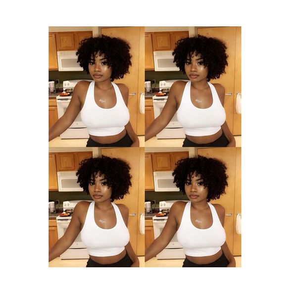 herrliche Frisur Afro Kurzschluss Bob Kinky Curly Natural Perücken Afroamerikaner Brasilianische Haarsimulation menschliches Haar lockiges Perücken für Frau