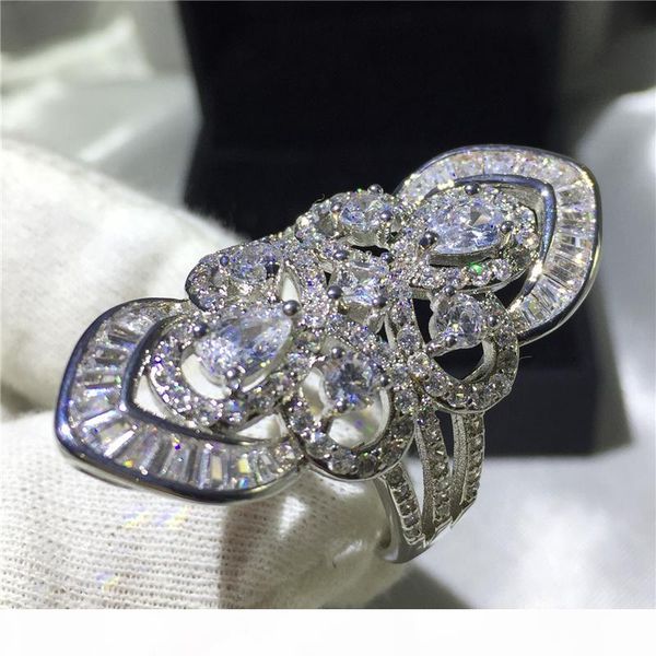 

vecalon люкс 925 sterling silver 5a кольцо барокко суд стиль кольцо циркон cz обручальное обручальное кольцо для женщин мужчин безымянного п, Slivery;golden