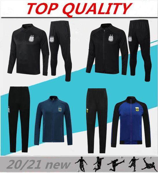 

2020 2021 argentina football tracksuit jackets kits 20/21 survetement messi di maria kun aguero dybala training suit soccer jacket set, Black;yellow