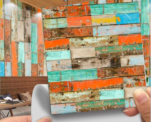 

2020 wall stickers la012 imitation leather tile paste retro imitation wood grain flooring home decoration self-adhesive waterproof diy wall