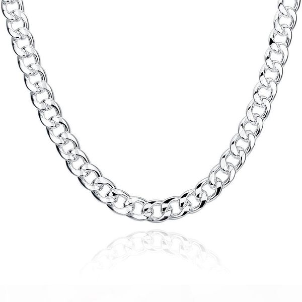 

e s101 fashion jewelry set 925 sterling silver plated 10mm side chain necklace &bracelet for men quality
