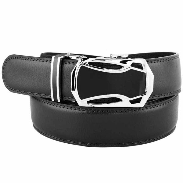 

men's belt, ratchet genuine leather belt automatic buckle, Black;brown