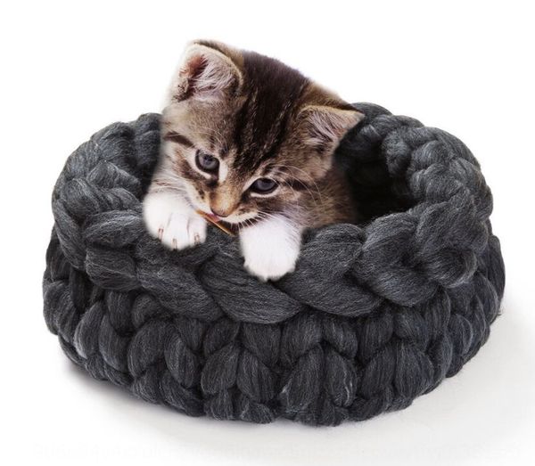 

new hand-woven sleeping bag and props thick line cat basket sleeping bag cat nest newborn pgraphy props frame, Yellow