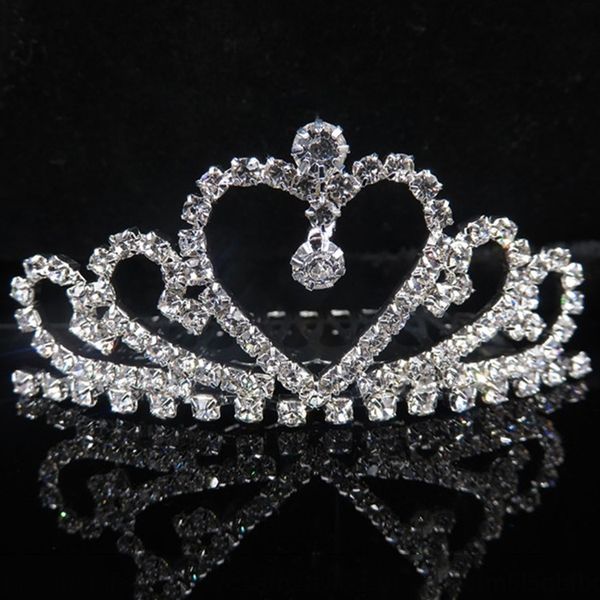

women's children's love korean street women's children's crown style electroplated alloy hair accessories wedding access, Slivery;white