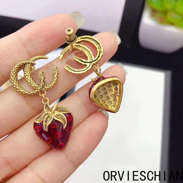 

2020 дизайнер g клубничный серьги ретро моды капли seiko серьги, Silver