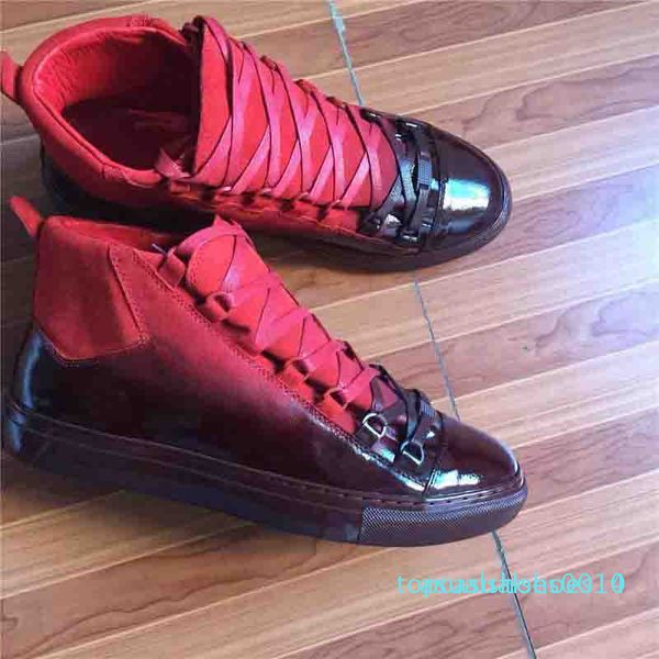 

arena gradient high sneaker dipped collection limited bourdeaux red suede fashion men casual walking sneaker kanye west footwear c14, Black