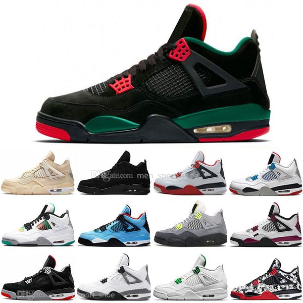 

new sail 4 4s black cat white cement what the bred mens basketball shoes cactus jack cool grey men women sports sneakers