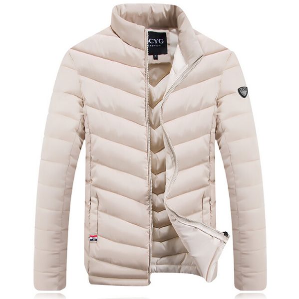 

new men thick down coats winter warm clothes down jackets male slim fit clothing outerwear cotton-padded, Black
