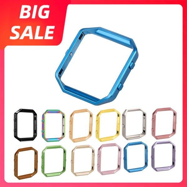 

replacement aluminium frame holder case cover shell metal frame bezel for fitbit blaze activity tracker smart watch band, Black;brown