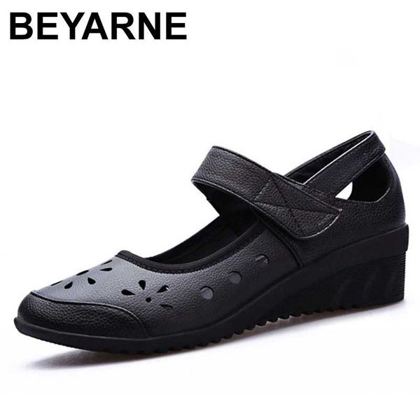 

beyarnemary jane wedge women high heel shoes ankle strap round toe breathable comfortable ladies dance shoes, Black