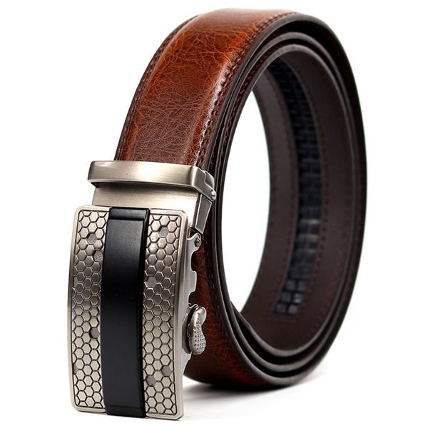 

cetiri men's formal wear fashion belt suede leather with metal automatic buckle to make excellent belt, Black;brown