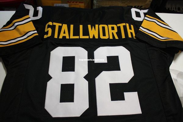 

retro #82 john stallworth custom s-5xl,6xl mitchell & ness jersey black stitching men's football jerseys running, Gray