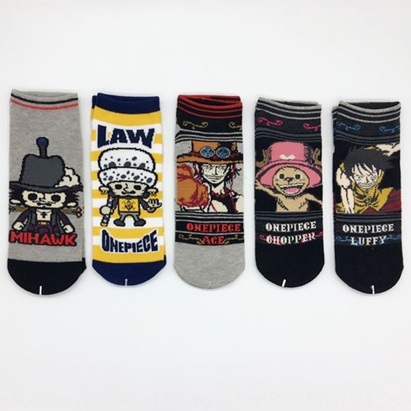 

summer new pirate king series thread cartoon cotton and men's straight character men's socks cotton socks, Black