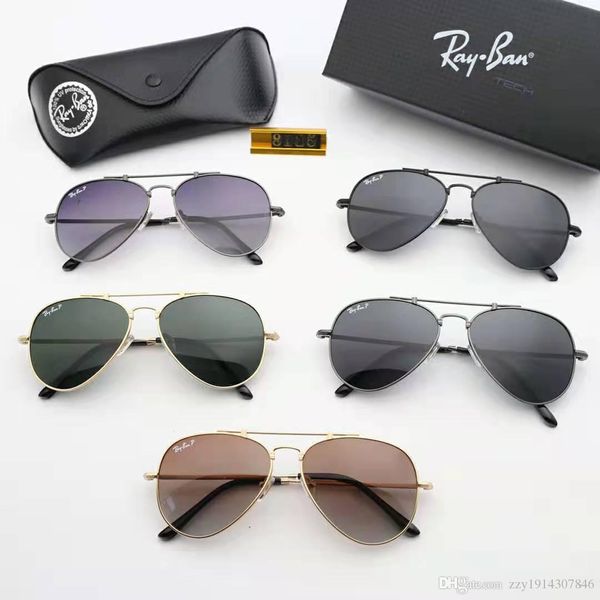 

explosive male polarized foldable memory frame colour film series driving fishing sunglasses + box kit, Black;brown