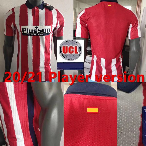 

20 21 player version #7 joÃ£o fÃ©lix soccer jerseys 2020 2021 men atletico koke madrid saÃºl correa thomas lemar shirts camiseta de fÃºtbol, Black;yellow