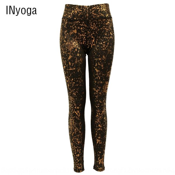 

digital printed yoga women's sports tight yoga tight pants wear fitness pants trendy sports leisure leggings, Black