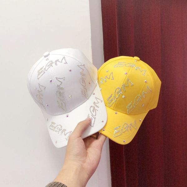 

tiktok same type egm letter female korean fashion all-match baseball rhinestone baseball cap simple rhinestone cap casual sun hat, Blue;gray
