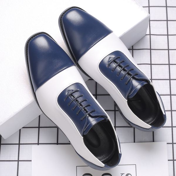

2020 men shoes british business suit men formal dress shoes lace-up flats loafers party wedding oxfords big size, Black