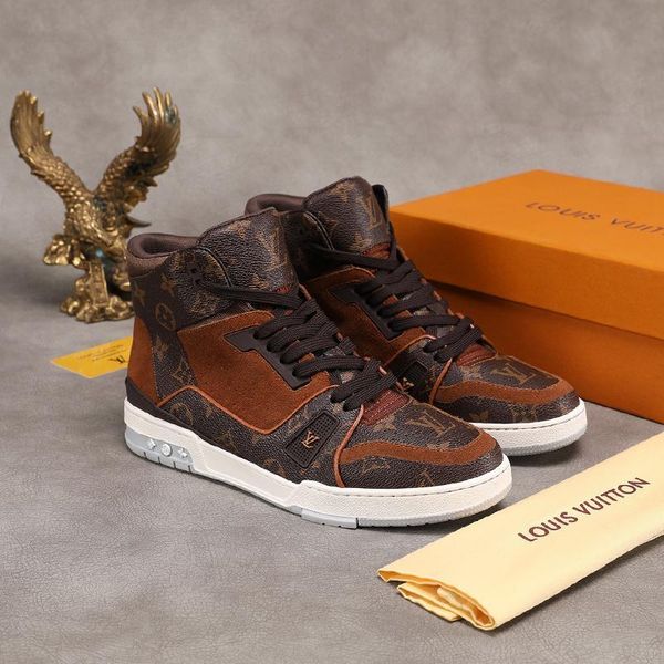 

2020 luxury designer mens casual sport shoes, personality wild high mens casual shoes breathable sport shoes eur 38-46 0208, Black