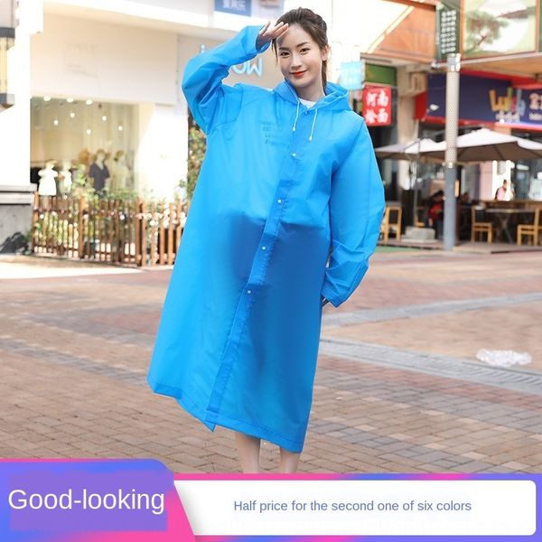 

long outdoor raincoat fashion women's cloak cloak poncho men's single person hiking student korean raincoat, Red;brown