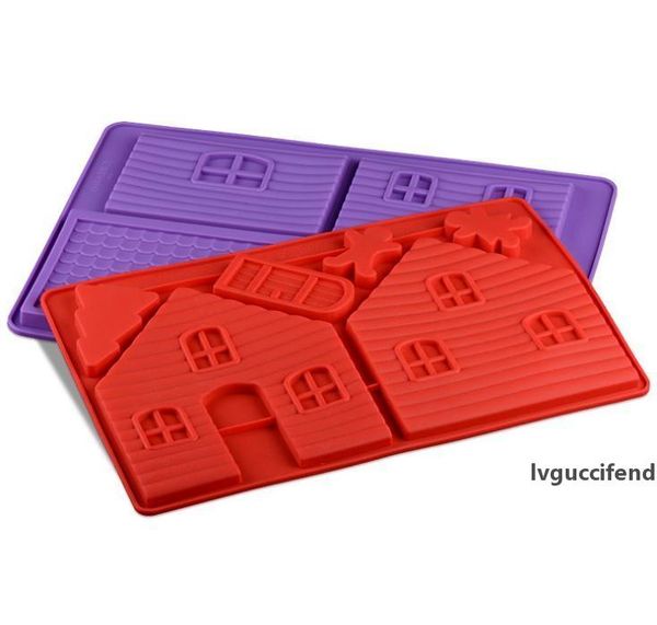 

baking tools diy 3d christmas gingerbread house silicone mold chocolate cake mould for make biscuits cake sn828