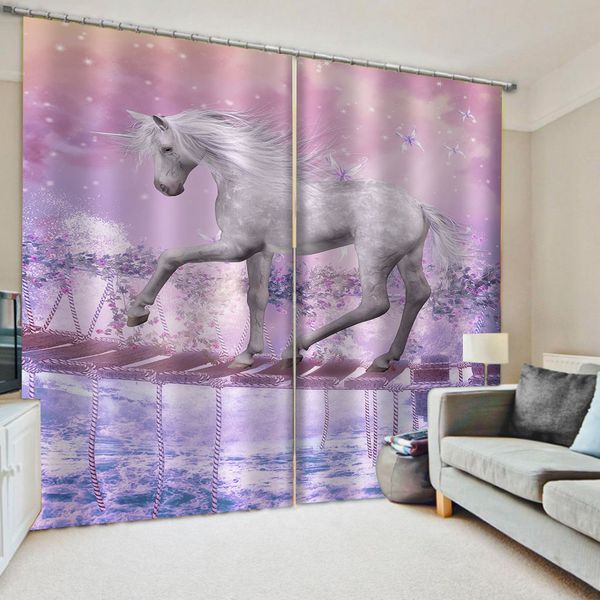 

custom horse curtain bedroom living room windproof thickening blackout fabric