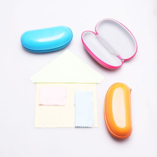 

new kawaii solid color waterproof children's three-color optional case glasses case protective glasses box protective lens box, Blue