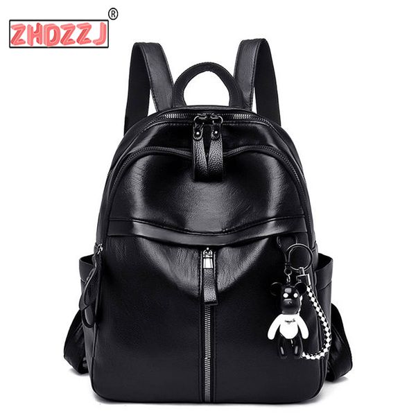 

soft leather sense 2020 new korean fashion shoulder bag fashion college wind large capacity student mommy backpack