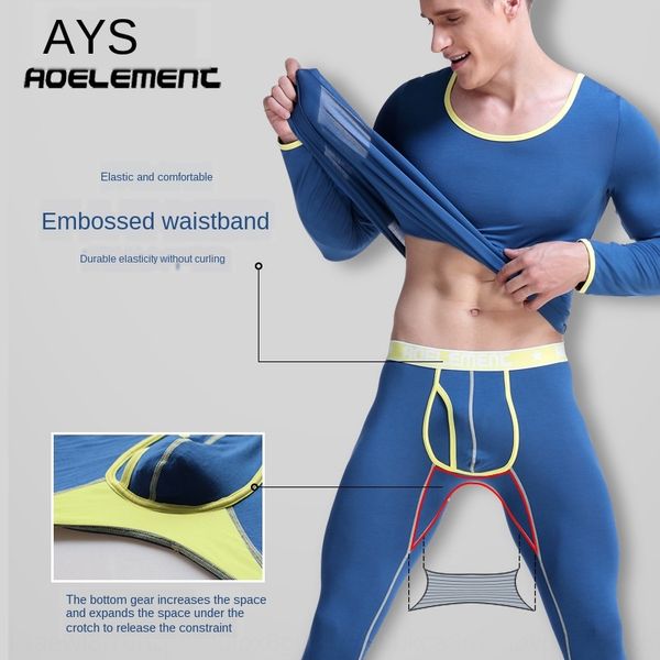 

yvust basic men's thermal underwear set autumn clothes autumn pants cotton warm cotton-padded clothesunderwear cotton-padded clothes sw, Black;white