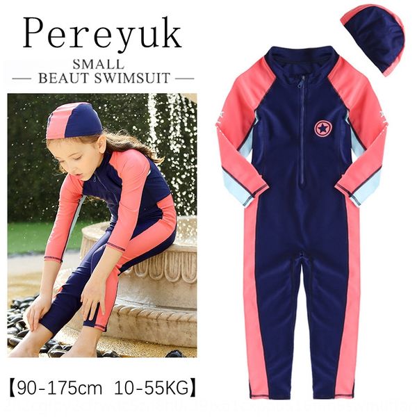 

guwat sunscreen long-sleeved trousers children siamese girls and boys quick dry baby swimsuit trousers swimsuit girls in the big baby swimwe, Black