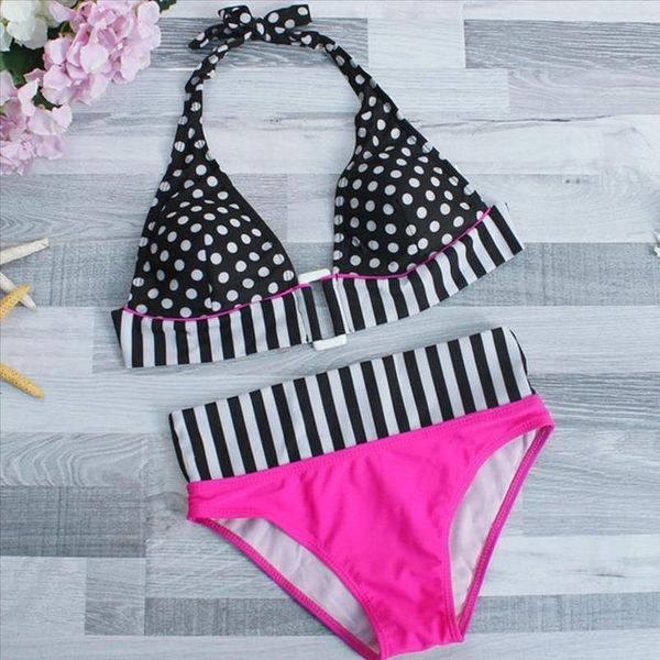 

new bikinis arrival stripe bikini women push up padded swimwear fashion bandage suit beach swimwear beachwear pink, White;black