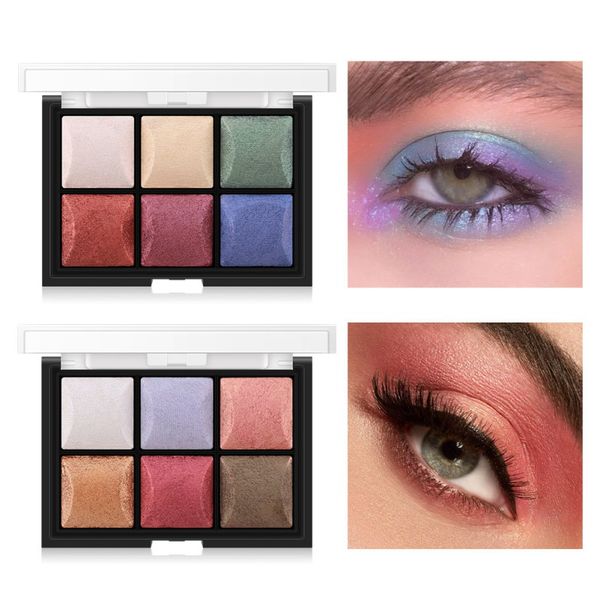 

6 colors shimmer eyeshadow palette glitter drama makeup eye shadow powder shadow palette highly pigmented makeup beauty