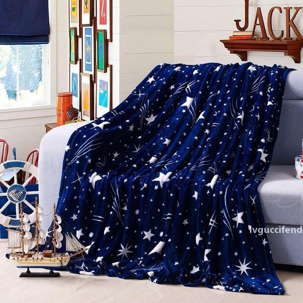 

travel bright stars bedspread blanket 200x230cm high density super soft flannel blanket to on for the sofa/bed/car portable plaids