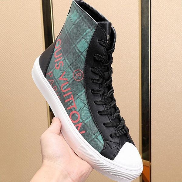 

tattoo sneaker boot men shoes vintage breathable fashion design sports shoes luxury high lace -up soft men shoes herren sportschuhe, Black