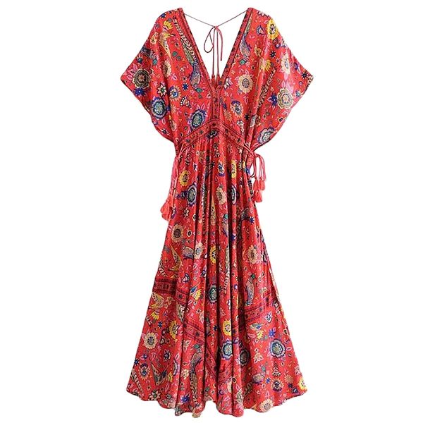 

casual dresses bohemian retro floral peacock print dress women's fashion v-neck summer beach, Black;gray