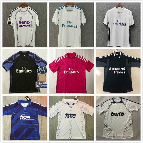 

retro real madrid soccer jerseys zidane raul ronaldo kaka 2001 2002 2004 2005 2006 2011 2012 2013 2014 retro football full shirt, Black;yellow
