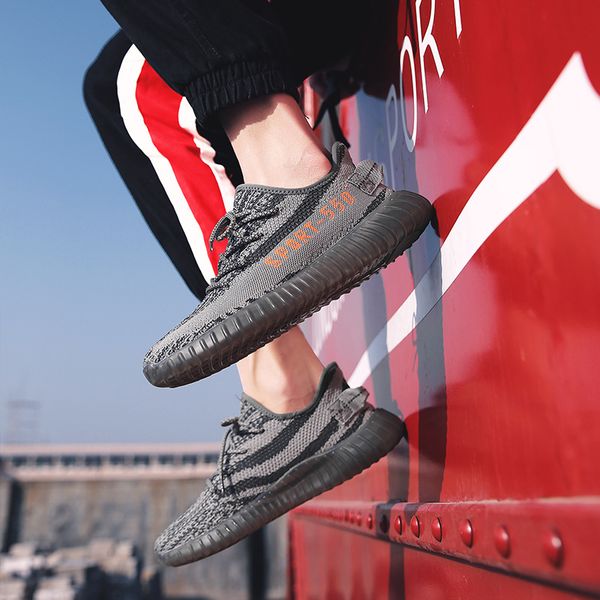 

season 2020 mesh flying woven breathable sports men's shoes casual