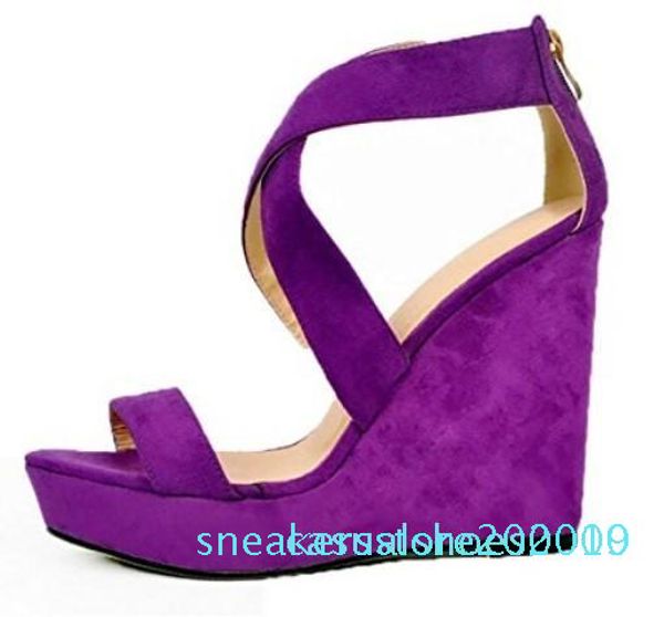 

fashion2019 crossing платформы водонепроницаемый бинт slope high с женщина сандалии клинья обувь c09 s10, Black