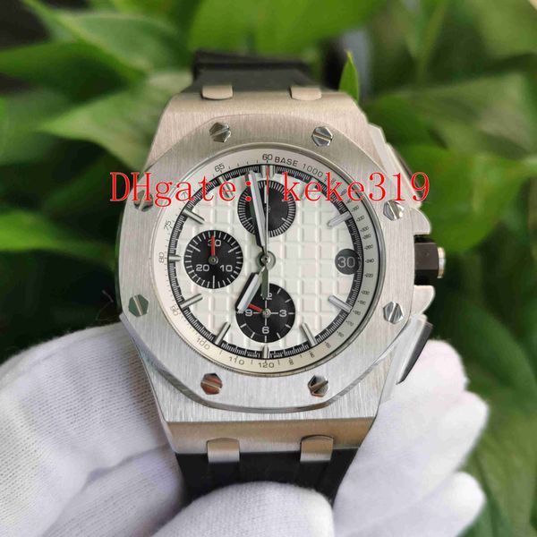 

elling excellent goo quality watch 42mm 26400 26400so.oo.a002ca.01 stainless vk quartz chronograph working mens watches men wristwatches, Slivery;brown